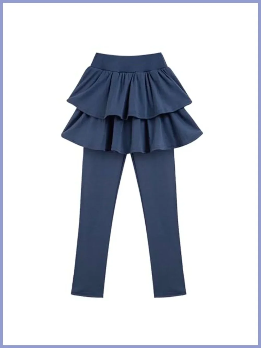 Girls School Uniform Leggings with Skirt Combo Cotton Polyester 2-Pack Stretch